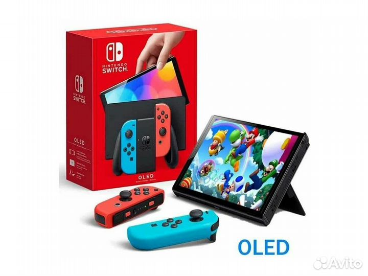 Nintendo Switch oled 64 Гб, неон