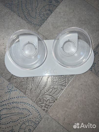 Нескользящая двойная миска на подставке