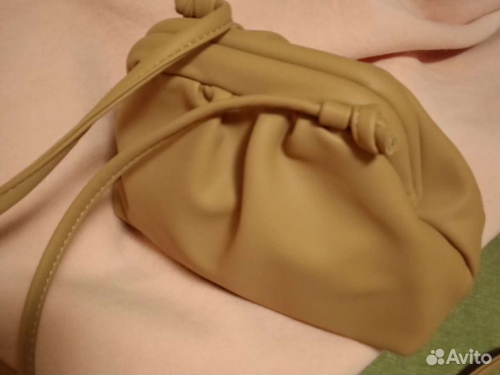 Сумочка стильная мягкая радикюль застёжка 17х23х10