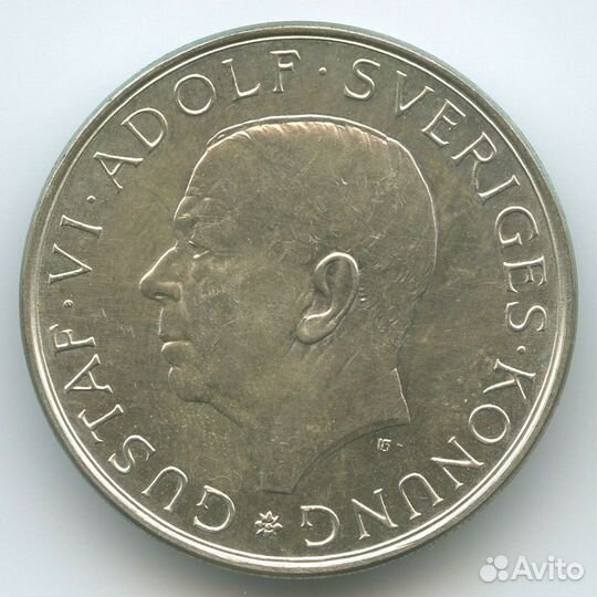 Швеция 10 крон 1972 серебро UNC