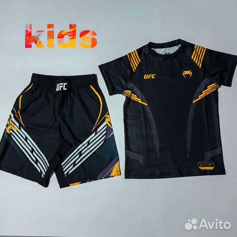 Детский комплект UFC Venum black шорты, футболка
