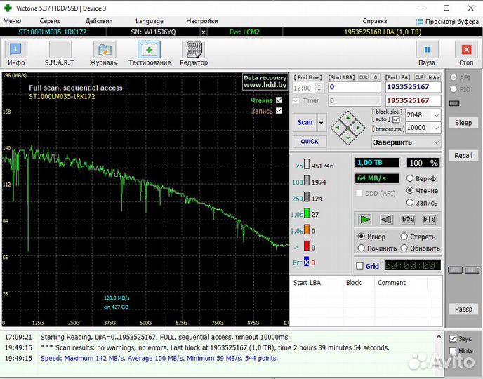 Жесткий диск 1Tb 2.5
