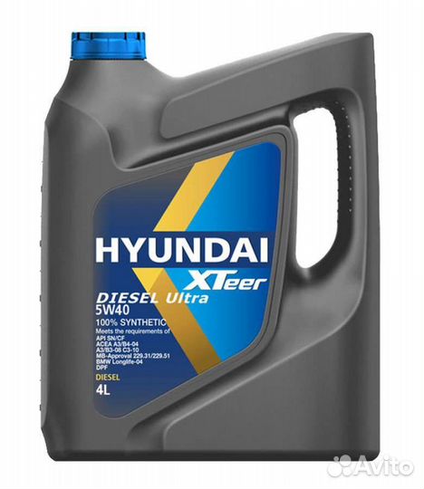 Масло моторное 5w40 Hyundai Xteer Diesel Ultra