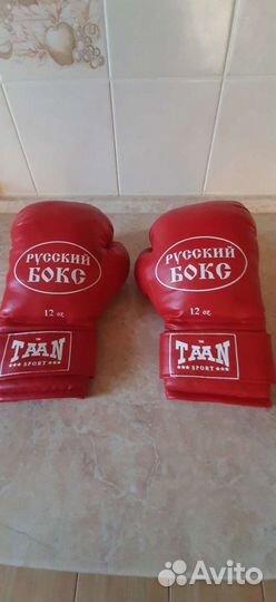 Боксерские перчатки 12oz кожа, щитки, защита, футы