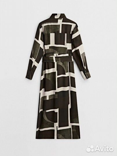 Комбинированное деловое платье Massimo Dutti