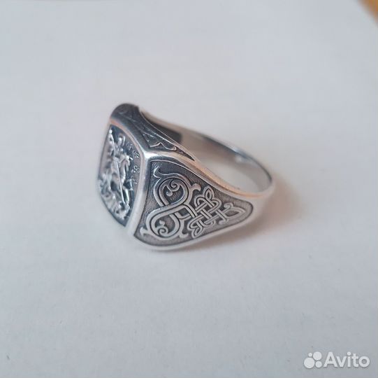Серебряное кольцо мужское печатка