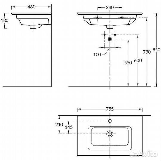 Kerama Marazzi PI.wb.75 Раковина мебель