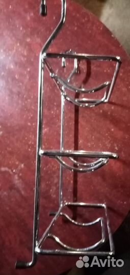 Корзина для релинга для бутылок трехуровневая хром