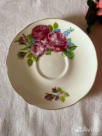 Чайно-кофейное трио, фарфор. Винтаж, Англия