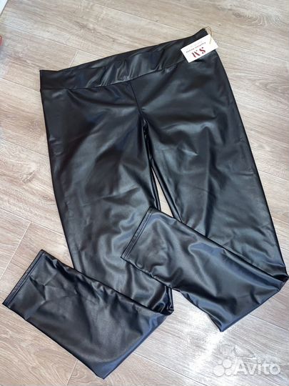 Кожаные лосины утепленные