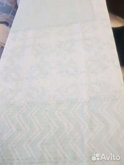 Готовый тюль бирюзовый новый 4 полотна пэчворк