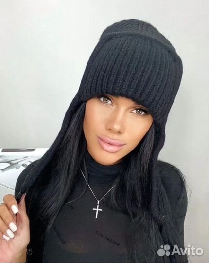 Шапка женская ушанка