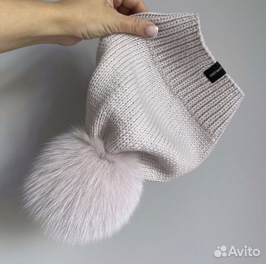 Шапка и снуд зимняя для девочки 50-52, шлем