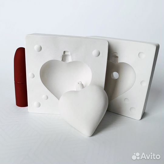Гипсовая форма для керамики -Сердечко