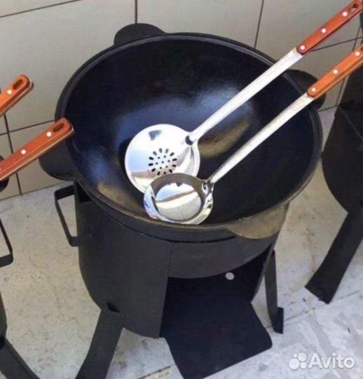 Казан чугунный узбекский Печь Подарок шумовка