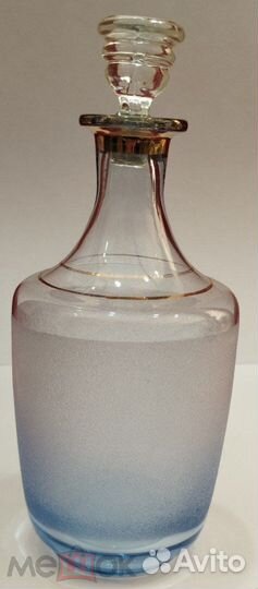 Графин. Синие напыление. Стекло. 22 см. СССР