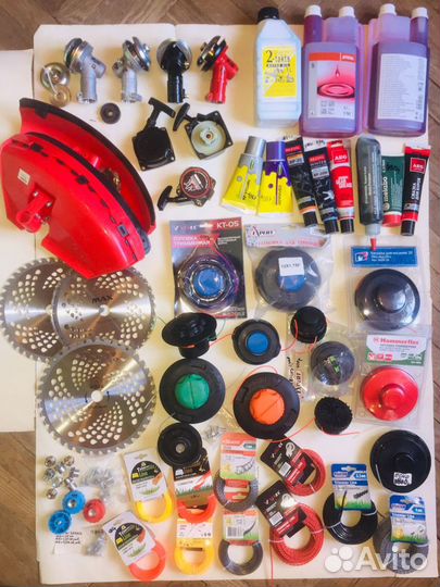 Катушки,леска,редутор,диски,кожух,смазка триммеров