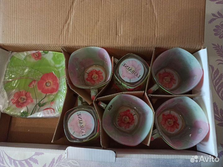 Чайный набор стекло на 6 персон