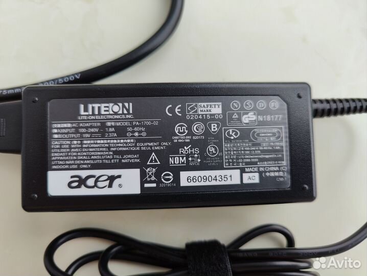 Блок питания для ноутбука acer 19v