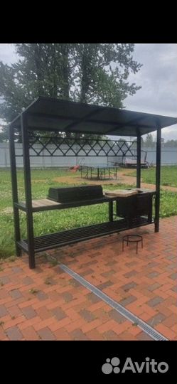 Мангальная зона с крышей