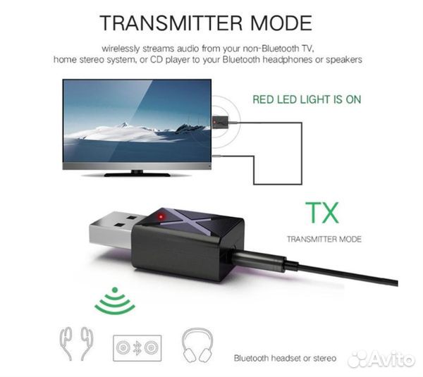 Адаптер Bluetooth AUX+USB (BT620)