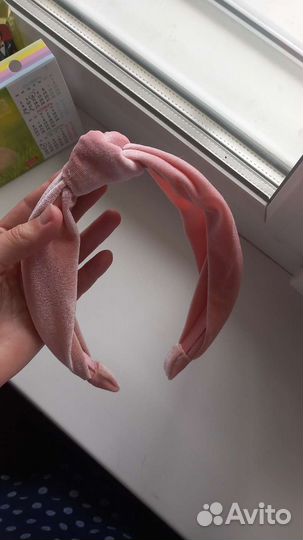 Ободок для волос нежно-розовый