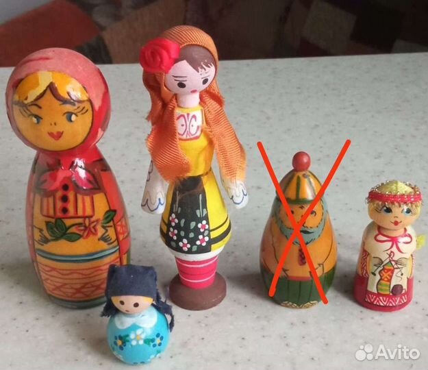 Фигурки Сувенирные деревянные винтаж СССР этикетка