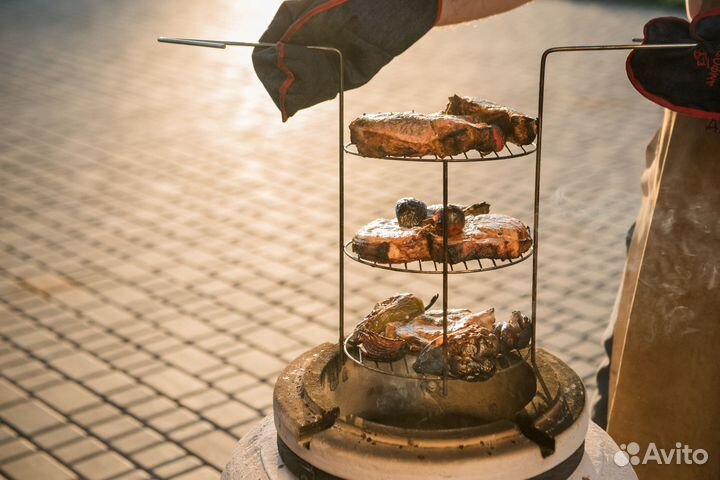 Э3/29 Этажерка решетка-гриль 3-х ярусная большая