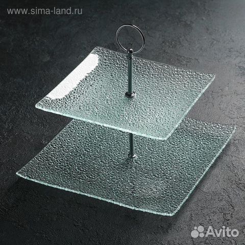 Фруктовница стеклянная двухъярусная «Акцент»,2522