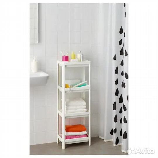 Стеллажи Икеа Вескен белые 36x23x100 см