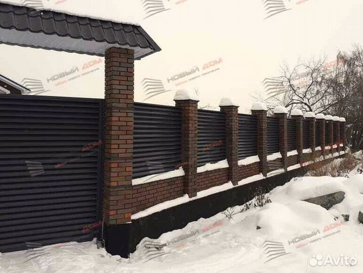 Забор жалюзи горизонтальный