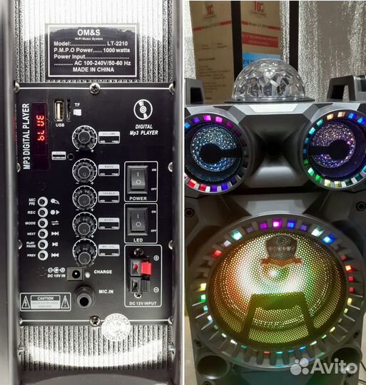 Мега колонка Om&s Диджейская 1000Вт 18кг Speaker