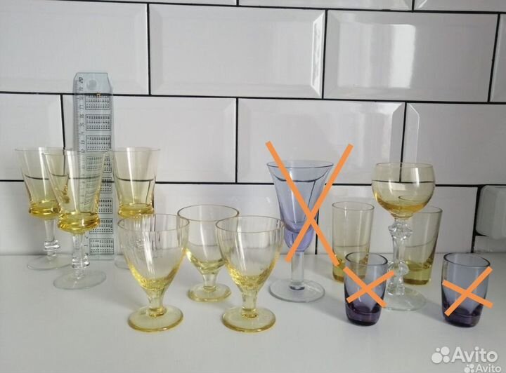Рюмка,фужеры,стопки цветное стекло СССР