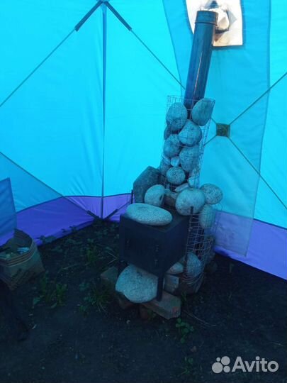 Походная баня с печкой