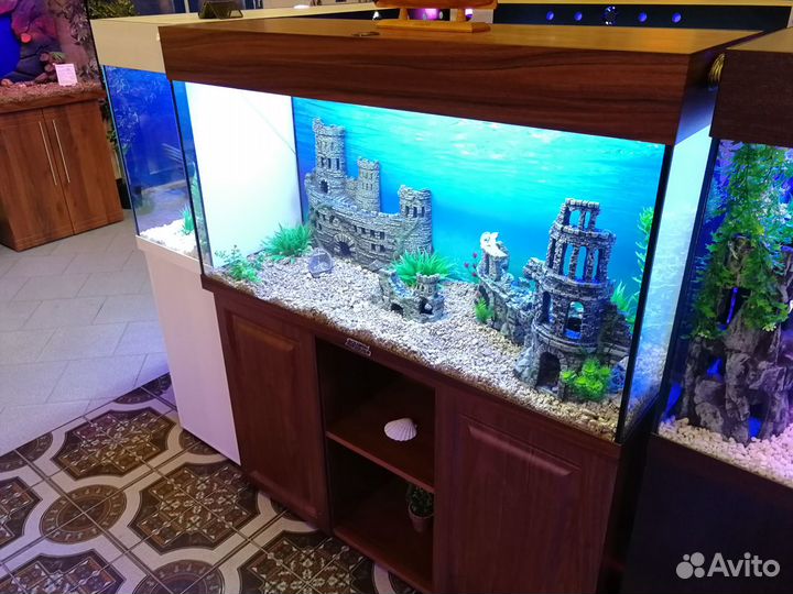Аквариум на тумбе Орех