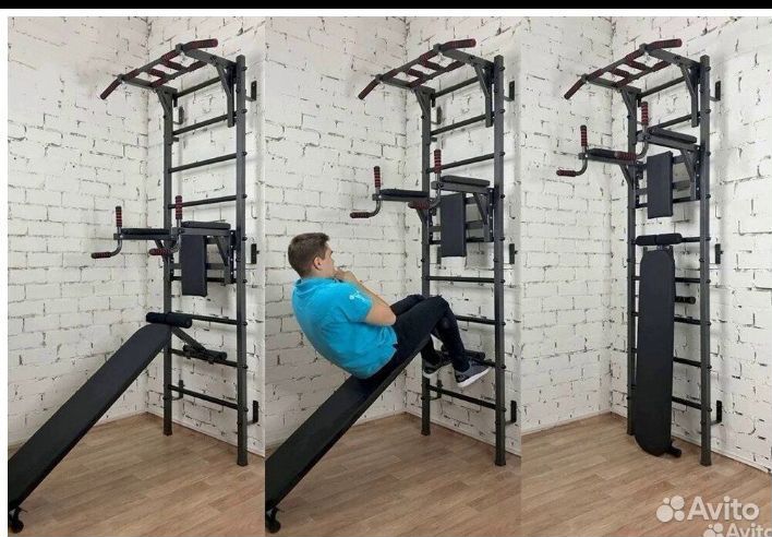 Шведская стенка + брусья-пресс и скамья