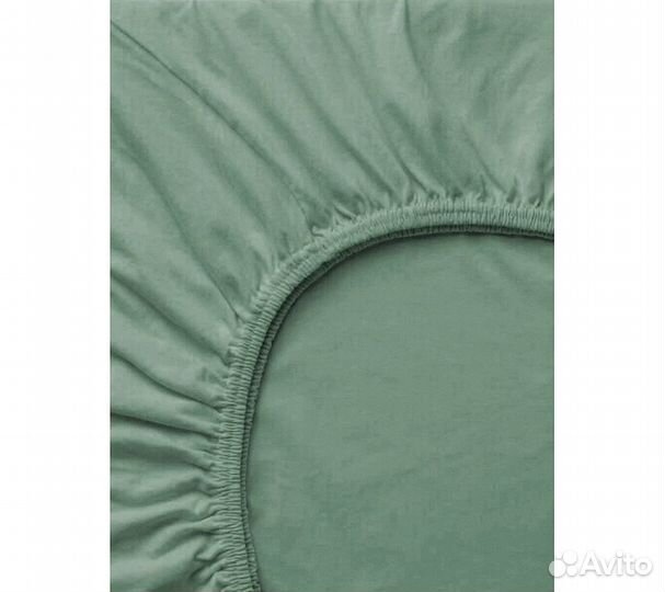 Простынь GoodNight Трикотаж 160х200х20 Олива на ре