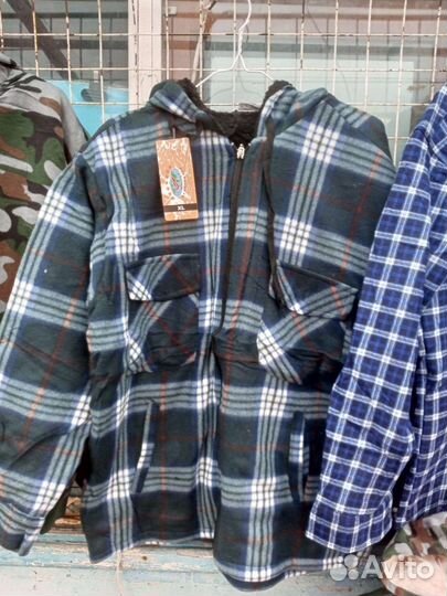 Рубашка мужская теплая на меху, новая