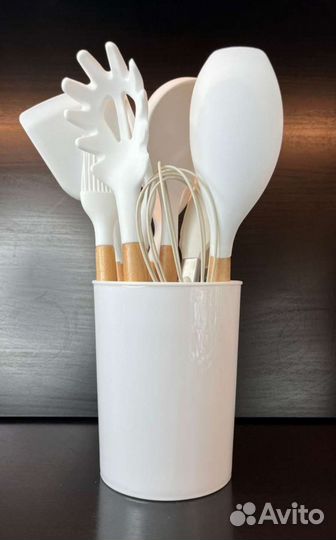 Набор кухонных принадлежностей с подставкой, новый