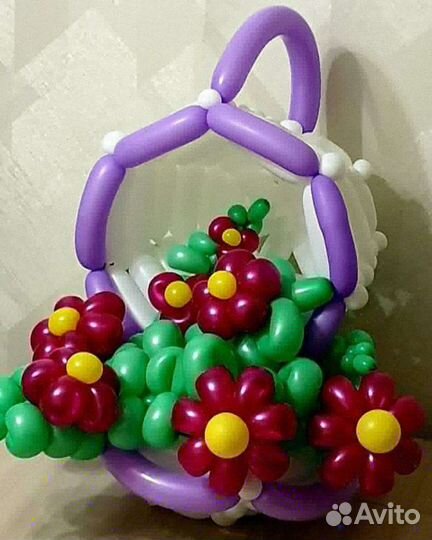 Искусственные цветы из шаров.Букет. Воздушные шары