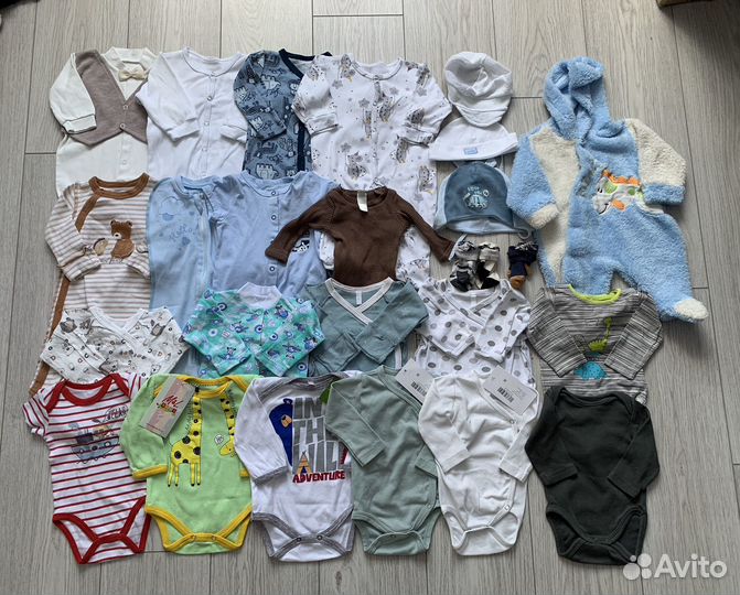 Вещи пакетом на малыша 56 размера