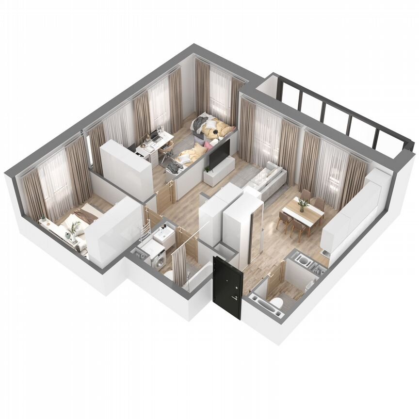 2-к. квартира, 62,5 м², 5/23 эт.