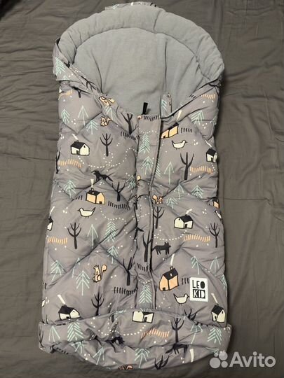 Зимний конверт в коляску и санки leokid