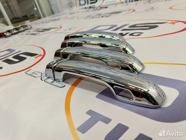 Накладки на ручки дверей хром Prado 150