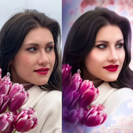 Ретушь фото, фото на документы, замена фона