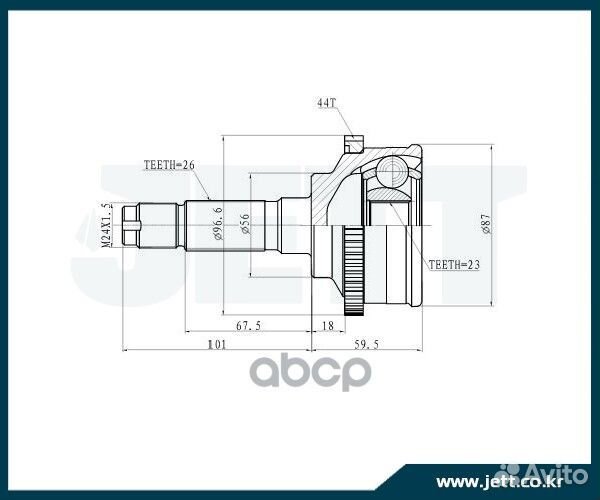 ШРУС внешний с кольцом ABS V414069ABS jett