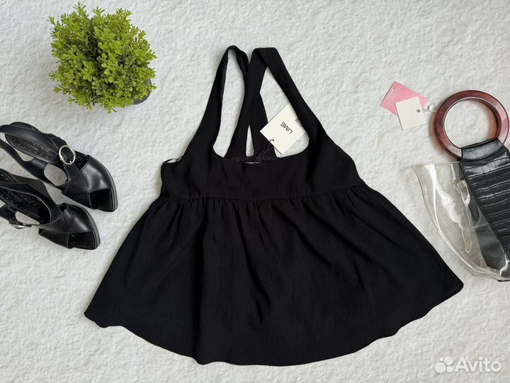 Топ чёрный вискоза Lime M