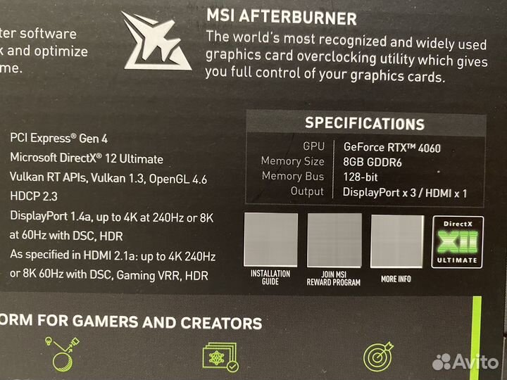 MSI Nvidia GeForce RTX 4060 Ventus 2X Black 8G OC