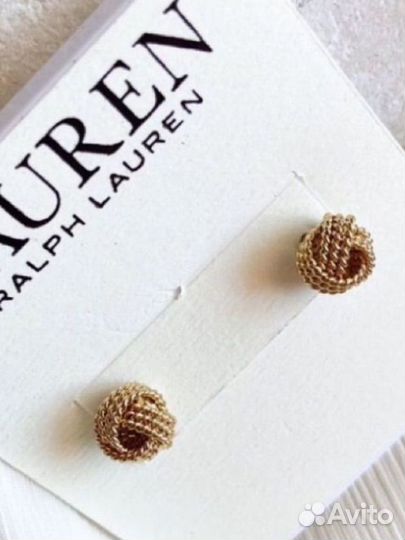 Новые серьги Ralph Lauren узелки оригинал