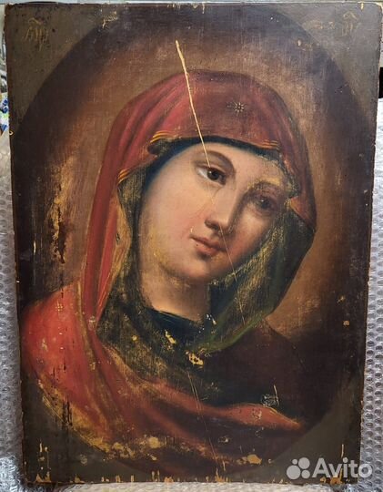 Икона Пресвятая Богородица 19 век живопись письмо